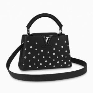 LV Capucines Mini Studded Black Leather – 20x25 cm