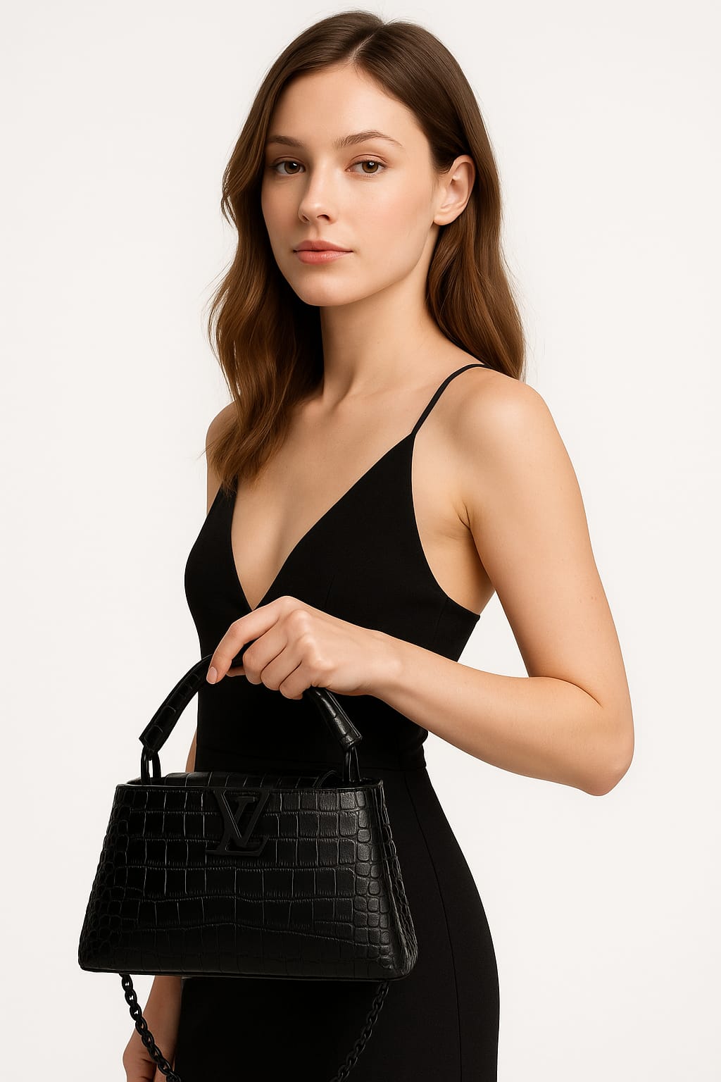 LV Mirror Crocodile-Texture Handbag - Image 2