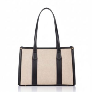 Structured Canvas Tote Shoulder Bag